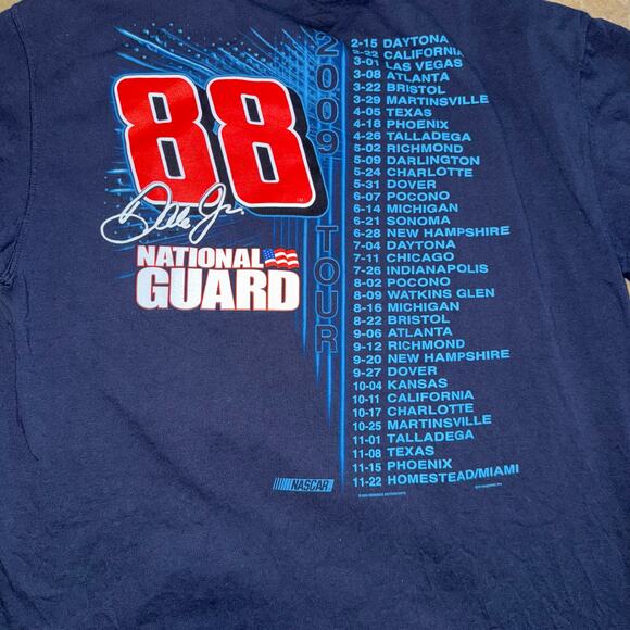Nascar Navy Fuel Your Passion Dale Jr 88 2009 Tour Racing Graphic Tee Size Large - Picture 3 of 6